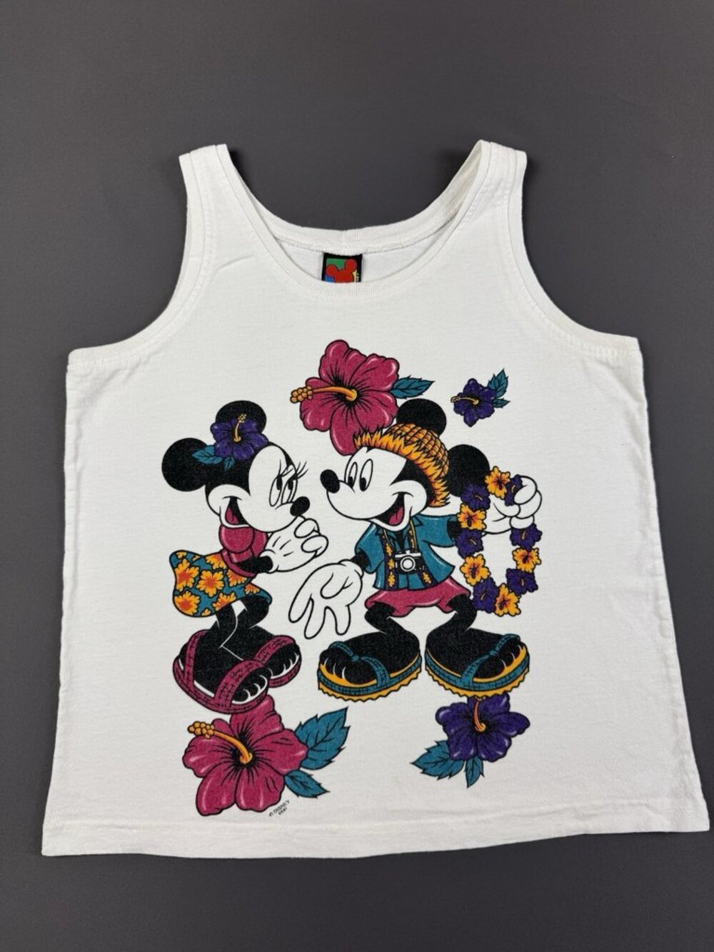 Rare Vintage 90s Disney Mickey Unlimited Minnie Mouse Art Show Flower Tank Top